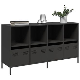 Berkfield Home Sideboard Black 135x39x73.5 cm Cold-rolled Steel