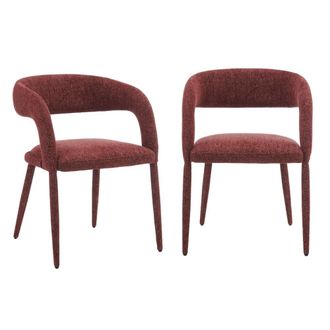 Sweeek Sill&oacute;n contempor&aacute;neo de tela, set de 2, burdeos