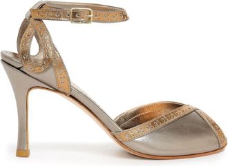 Sarah Chofakian Gelee 75mm leather sandals - women - Leather/Calf Leather/Calf Leather - 37 - Silver