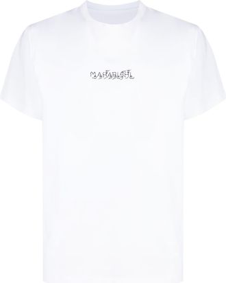 maharishi logo-print organic cotton T-shirt - men - Organic Cotton - S - White