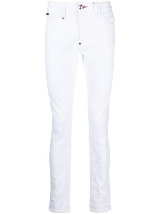 Philipp Plein Istitutional slim-fit jeans - men - Polyester/Spandex/Elastane/Cotton/Cotton/Polyester - 30 - White