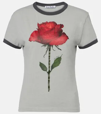 Acne Studios Printed cotton-blend T-shirt