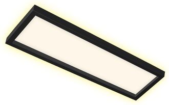Briloner Plafoniera Led Nera Da Soggiorno Pannello Angolare Da Soffitto Con Retroilluminazione, Retroilluminazione, 22w 3000lm Bianco Caldo, Lxlxh 58,2 X 20,2 