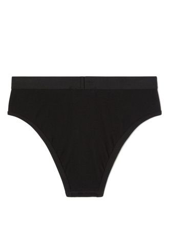 Palm Angels Logo-Appliqu&eacute; Ribbed Cotton Leggings - Black