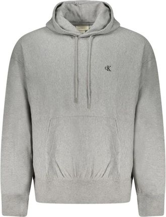 Calvin Klein Katoenen Sweater - Heren - Hoodies - Grijs - 2XL - Katoen - Hoodies & sweatvesten