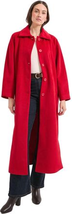 Wallis Principles Button Maxi Coat, 12, Red