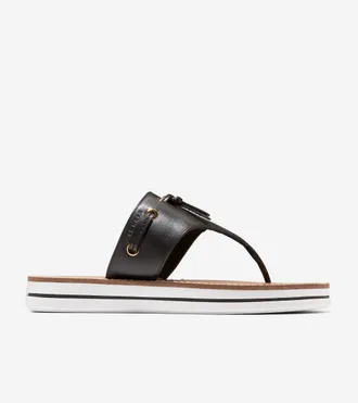 Cole Haan Womens Pinch Long-Weekender Thong Sandals - Black Size 10.5