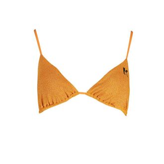 Karl Lagerfeld Womens Triangle Bikini Top - Orange Elastane - Size X-Small