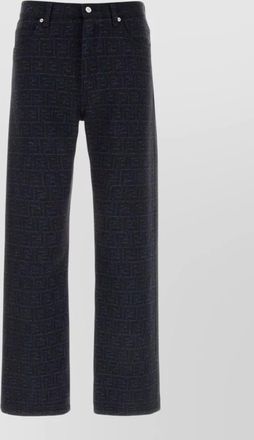 Fendi embroidered straight-leg trousers