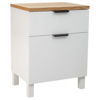 Wanderlust Deco Mesita de madera de 1 cajon y 1 puerta 45x35x60