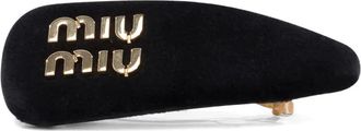 Miu Miu Haarclip met logo - Zwart