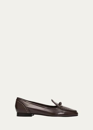 Alexandre Birman Slim Clarita Leather Loafers