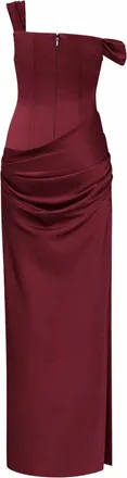 Alex Perry Womens Dress Port Satin Crepe Bordeaux Acetate