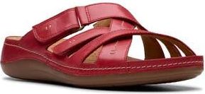 Clarks Cecily Slide Sandal in Red Leather at Nordstrom Rack, Size 6.5