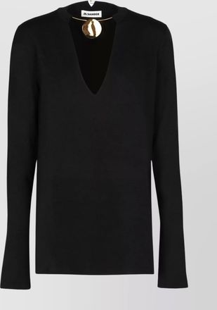 Jil Sander metal front detail knitwear