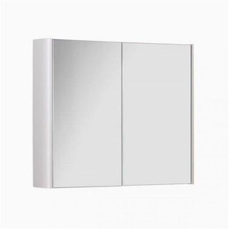 Clifton White Gloss 80cm 2 Door Bathroom Mirror Cabinet
