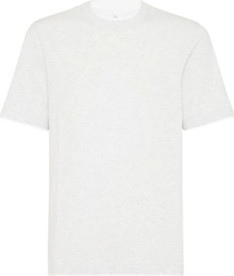 Brunello Cucinelli Brunello Cucinelli, T-Shirts, male, White, Size: 3XL White Cotton Crew Neck T-shirt