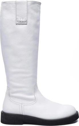 Guglielmo Rotta Schoenen, Dames, Wit, 39 EU, Leer, Leren laars met rubberen zool