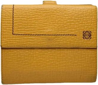 Loewe Pre-owned Leather Wallet - unisex - Vintage Accessoires - Geel - ONE Size - Leer - Vintage