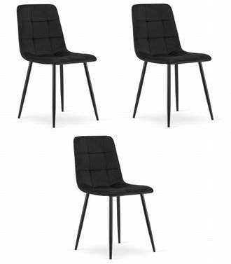 OEM Silla Kara - Terciopelo Negro X 3
