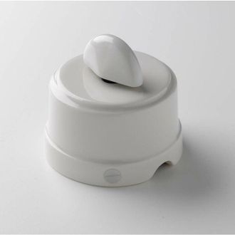 None BELLE &Eacute;POQUE interruttore on-off vintage in porcellana di alta qualit&agrave; artigianale in bianco lucido (senza cavo)