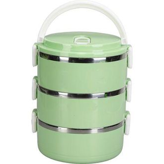 OEM Fiambrera Port&aacute;til Isot&eacute;rmica De Tres Capas, Fabricada En Acero Inoxidable 304, En Color Verde N&oacute;rdico, Ideal Para Colegios, Oficinas Y Actividades Al