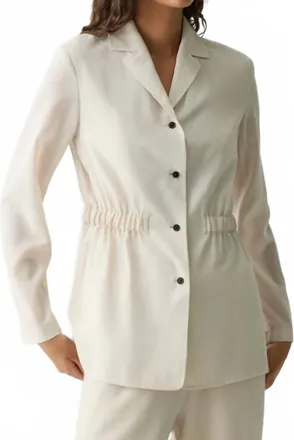Theory Cinch Waist Jacket In Sand