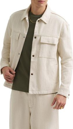 Lee Jacquard Cotton Snap Overshirt in Natural Greige at Nordstrom, Size Xx-Large