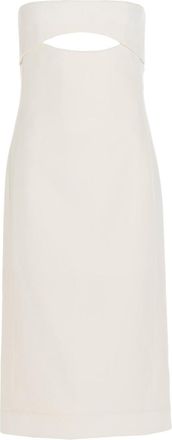 Saint Laurent White Cut-out Midi Dress
