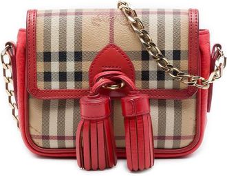 Burberry Pre-owned Burberry Mini Haymarket Check Coated Canvas Tassel Crossbody Ladies 20O7IXL1S1UT0UW2