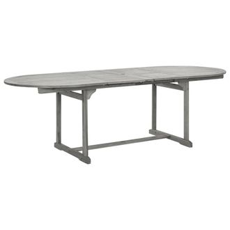 Berkfield Home Garden Dining Table (160-240)x100x75 cm Solid Acacia Wood in Grey