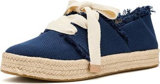 Toms Carolina Lace-Up Womens Flat Shoes Navy : 9.5 B - Medium, Textile