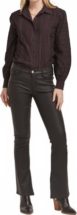 Dear John Denim Jaxtyn Bootcut Leather Jeans In Black