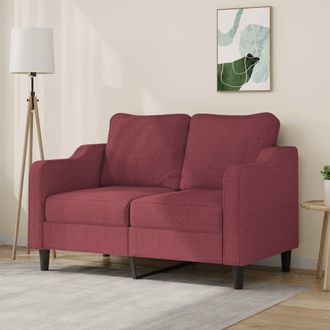 vidaXL Sof&aacute; De 2 Plazas De Tela Rojo Tinto 120 Cm Vidaxl