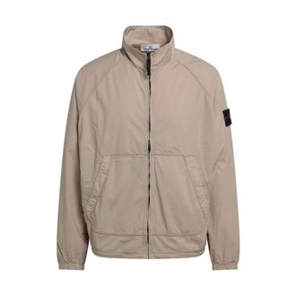 Stone Island Light Jackets, male, Beige, Size: L Sweatshirt