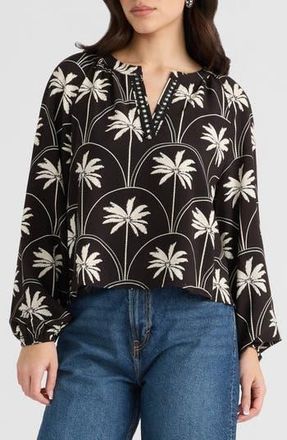 NVLT Split Neck Challis Top in Palm Grove at Nordstrom Rack, Size X-Large