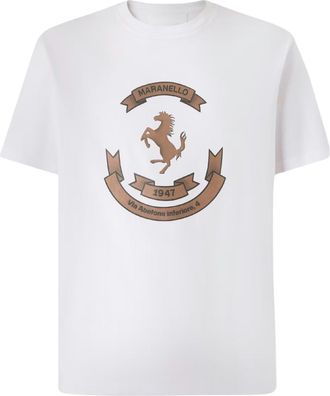 Ferrari Logo Print Cotton T-Shirt