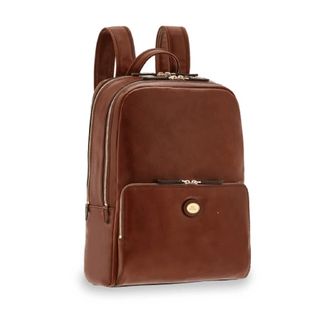 The Bridge Backpacks, male, Brown, ONE SIZE, Leather Laptop Backpack