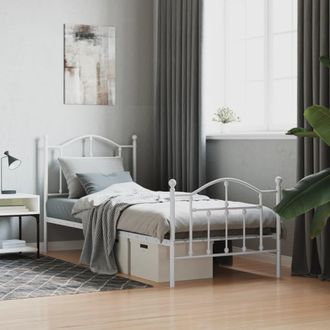vidaXL Estructura Cama Sin Colch&oacute;n Con Estribo Metal Blanco 80x200 Cm Vidaxl