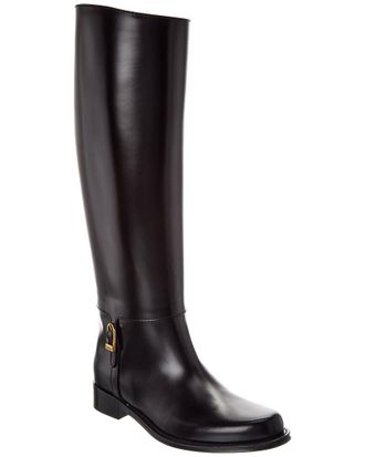 Saint Laurent Julia Leather Knee-High Boot