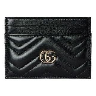 Gucci (WMNS) Gucci 26 GG Marmont Card Holder Wallet Black 443127-AAFAX-1000