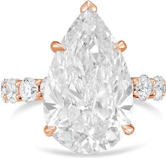 Diana M. Jewels 18kt rose gold 12ct lab grown Pear Diamond Pav&eacute; Band Ring
