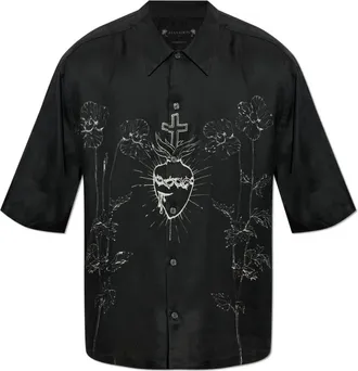 AllSaints Hombre, Camisas, Negro, Talla: XL