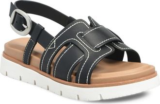 S&ouml;fft Goldie Slingback Platform Sandal in Black at Nordstrom, Size 6.5