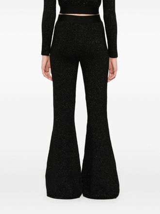 Palm Angels Logo Lurex Flared Trousers - Black