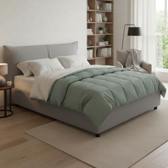 Dmora Dmora - Cama Matrimonial Dbiasc, Cama Contenedor Con Revestimiento De Tela, 100% Made In Italy, Apertura Frontal, Con Colch&oacute;n De Cm 160x200 Incluido, 