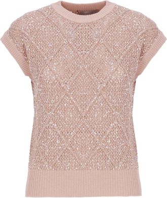 D.exterior Top met ronde hals - Beige