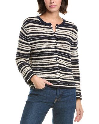 Vince Texture Striped Cardigan