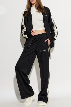 Palm Angels Wide-leg Sweatpants, Womens, Black