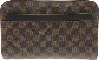 Louis Vuitton Ebene Coated Canvas Clutch Bag (Pre-Owned)